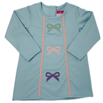 Maci Bow L/S Dress - Blue - Sugar Babies Children's Boutique/Meg's Shoppe