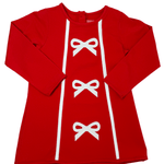 Maci Bow L/S Dress - Red - Sugar Babies Children's Boutique/Meg's Shoppe