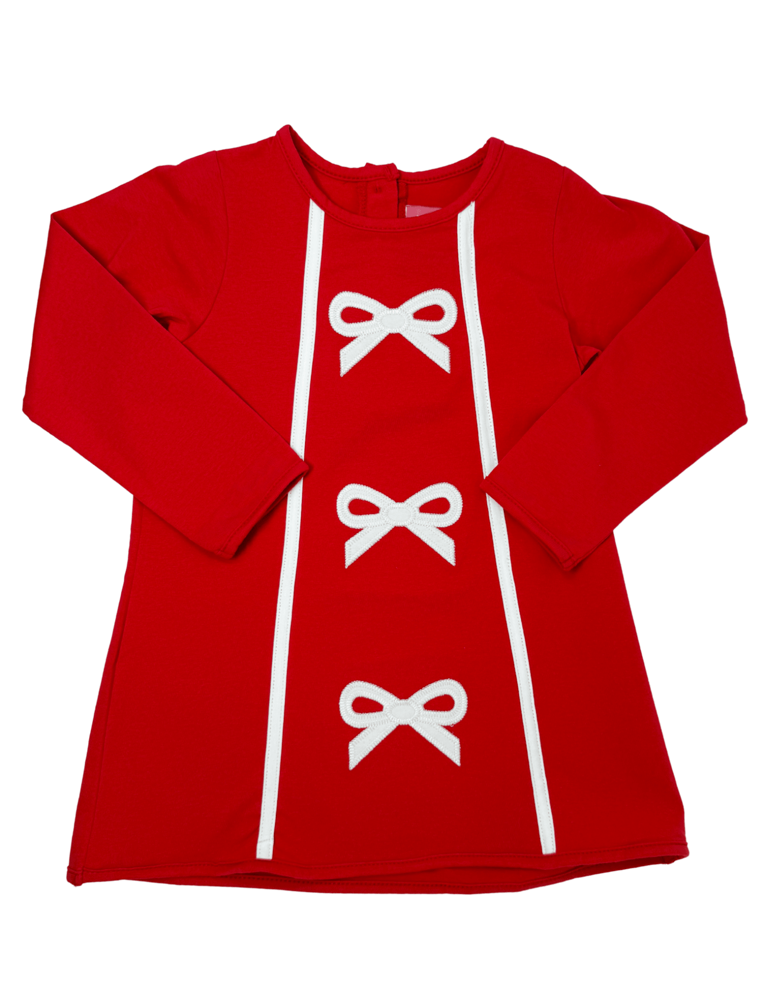 Maci Bow L/S Dress - Red - Sugar Babies Children's Boutique/Meg's Shoppe