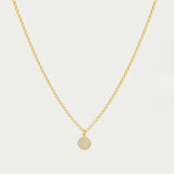 Madeleine Pave Pendant Necklace - Gold - White Top Necklaces Dean Davidson