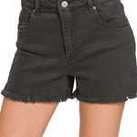Madison Fray Shorts - Black Shorts Zenana