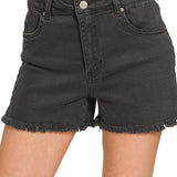 Madison Fray Shorts - Black Shorts Zenana