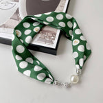 Magnetic Silk Scarf Necklace – Emerald Dot Misc Accessories ACCITY