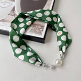 Magnetic Silk Scarf Necklace – Emerald Dot Misc Accessories ACCITY