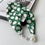 Magnetic Silk Scarf Necklace – Emerald Dot Misc Accessories ACCITY