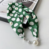 Magnetic Silk Scarf Necklace – Emerald Dot Misc Accessories ACCITY