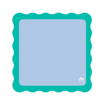 Mahjong Mat - Blue Center/Green Scallop Paper Goods My Fair Mahjong