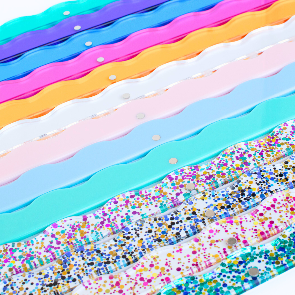 Mahjong Rack Pusher Premium Acrylic Set - Wavy Multi-Color Paper Goods My Fair Mahjong