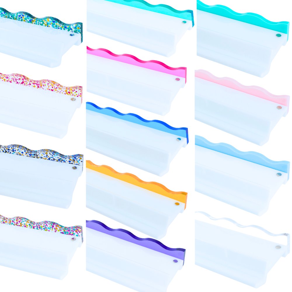Mahjong Rack Pusher Premium Acrylic Set - Wavy Multi-Color Paper Goods My Fair Mahjong