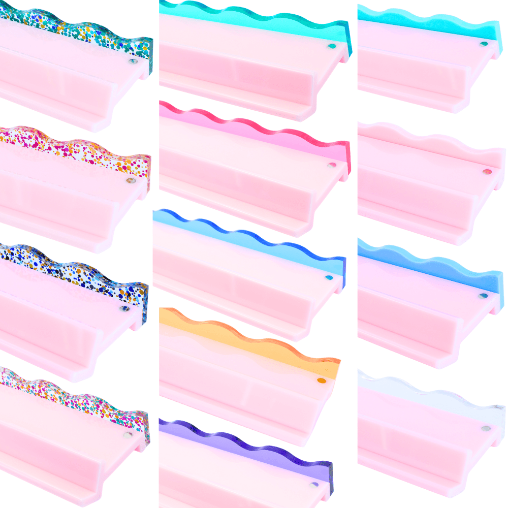 Mahjong Rack Pusher Premium Acrylic Set - Wavy Multi-Color Paper Goods My Fair Mahjong