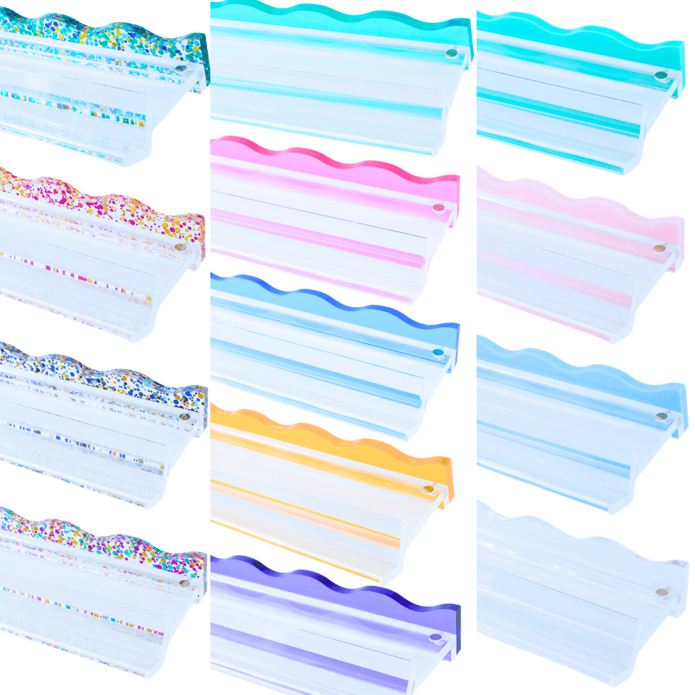 Mahjong Rack Pusher Premium Acrylic Set - Wavy Multi-Color Paper Goods My Fair Mahjong