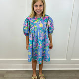 Malibu Dress - Periwinkle Floral Girls Play Dresses Finding Foxtale