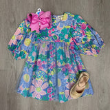 Malibu Dress - Periwinkle Floral Girls Play Dresses Finding Foxtale