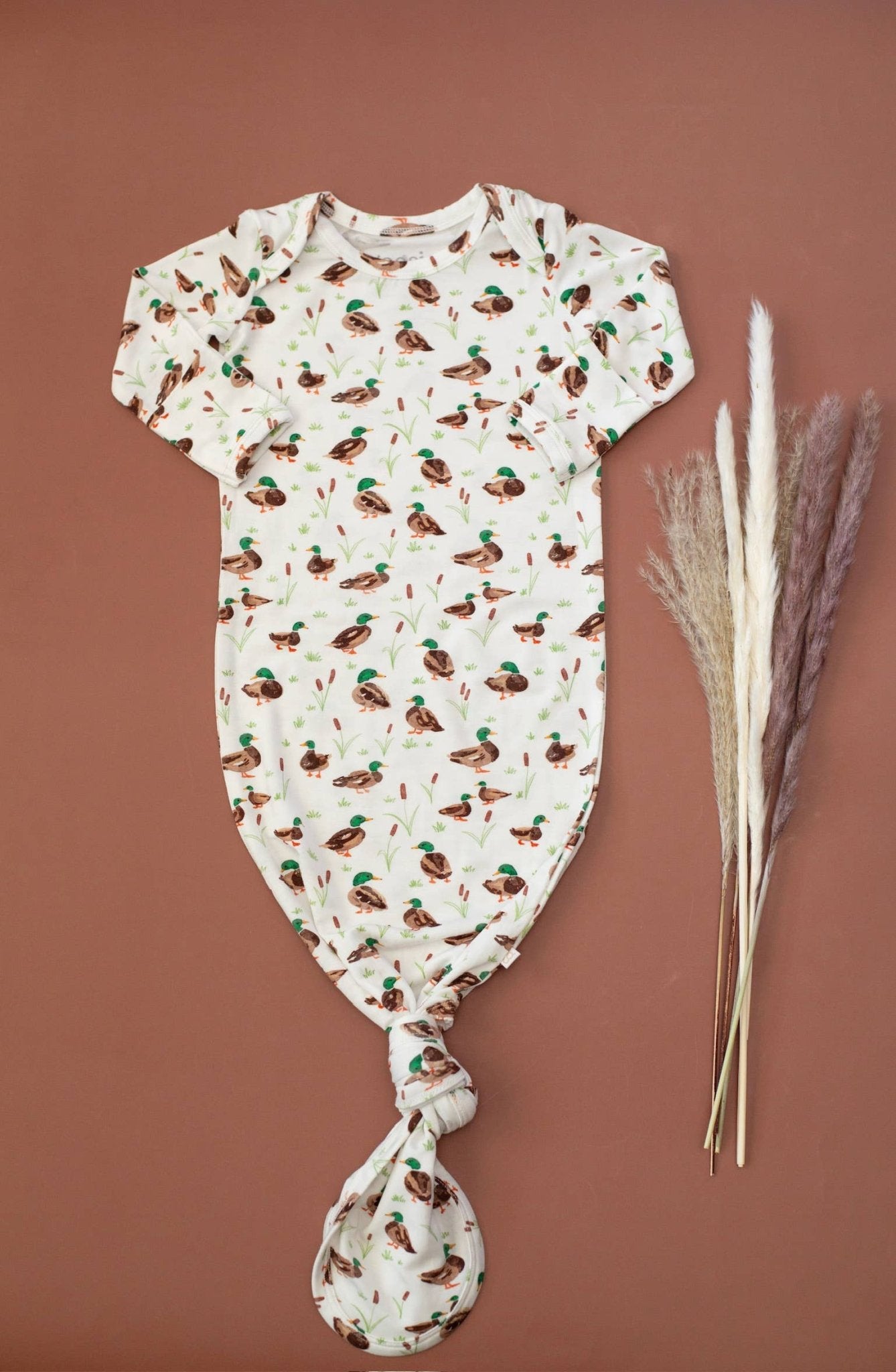 Mallard Drake Ducks Knotted Gown Baby Sleepwear Goosies