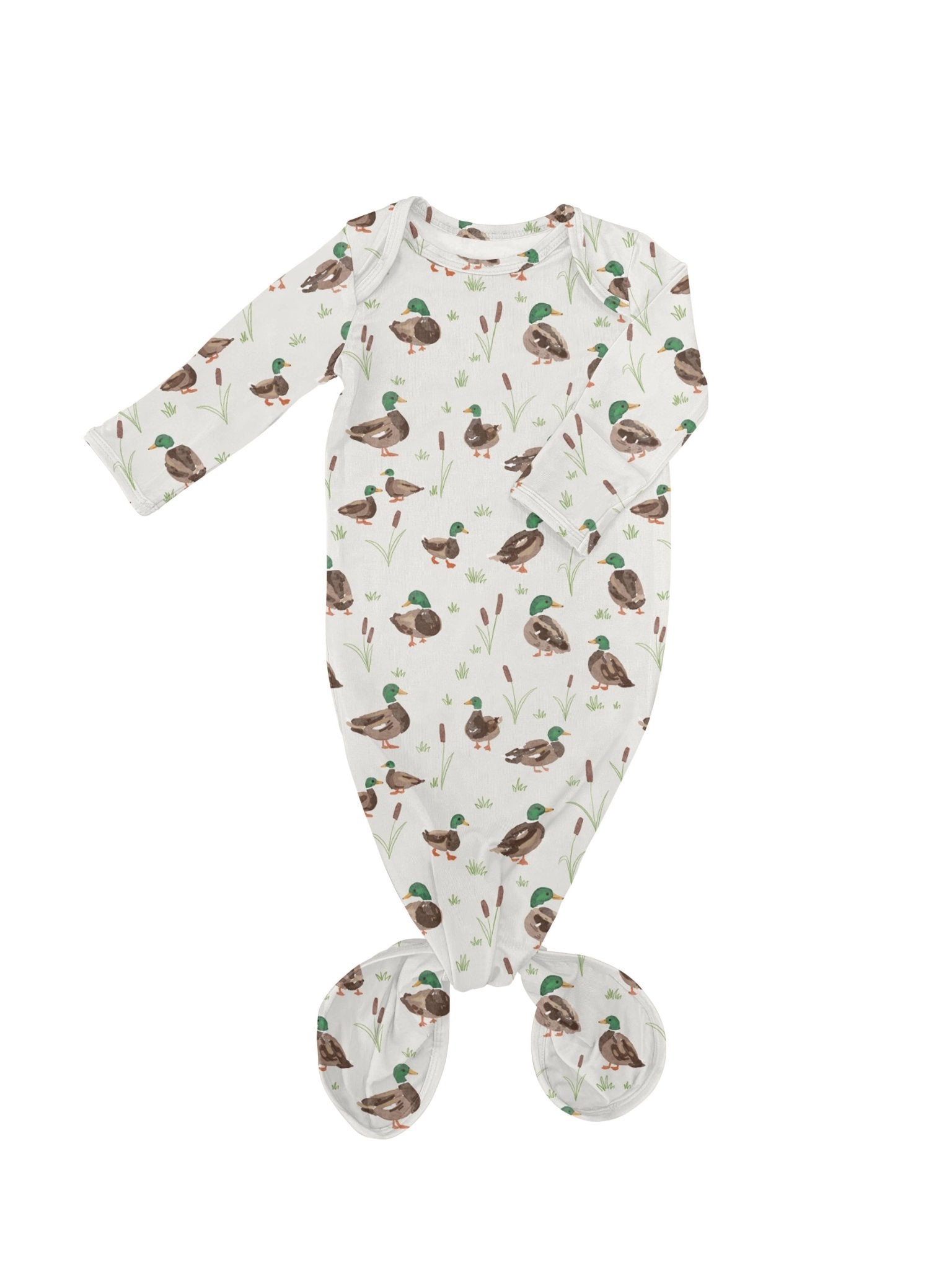 Mallard Drake Ducks Knotted Gown Baby Sleepwear Goosies