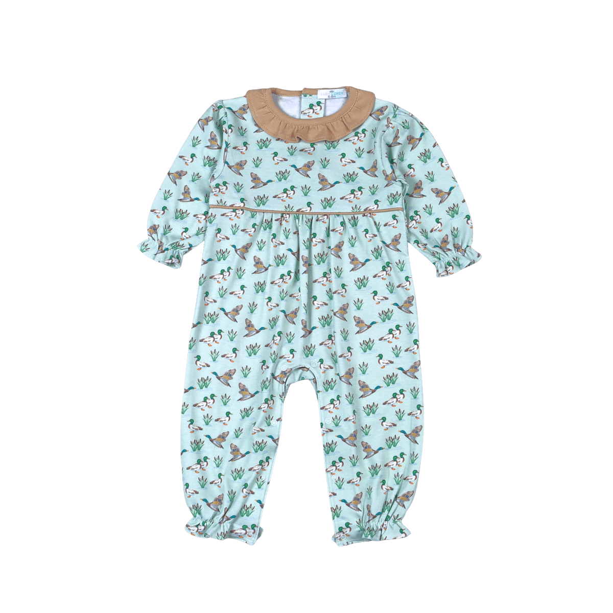 Mallard Ducks Pima Scallop Collar Romper - Sugar Babies Children's Boutique/Meg's Shoppe