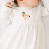 Mallard Moments Green Gathered Gown Baby Sleepwear Magnolia Baby