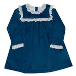Malone Navy Heirloom Velvet Dress Girls Occasion Dresses The Oaks Apparel Company