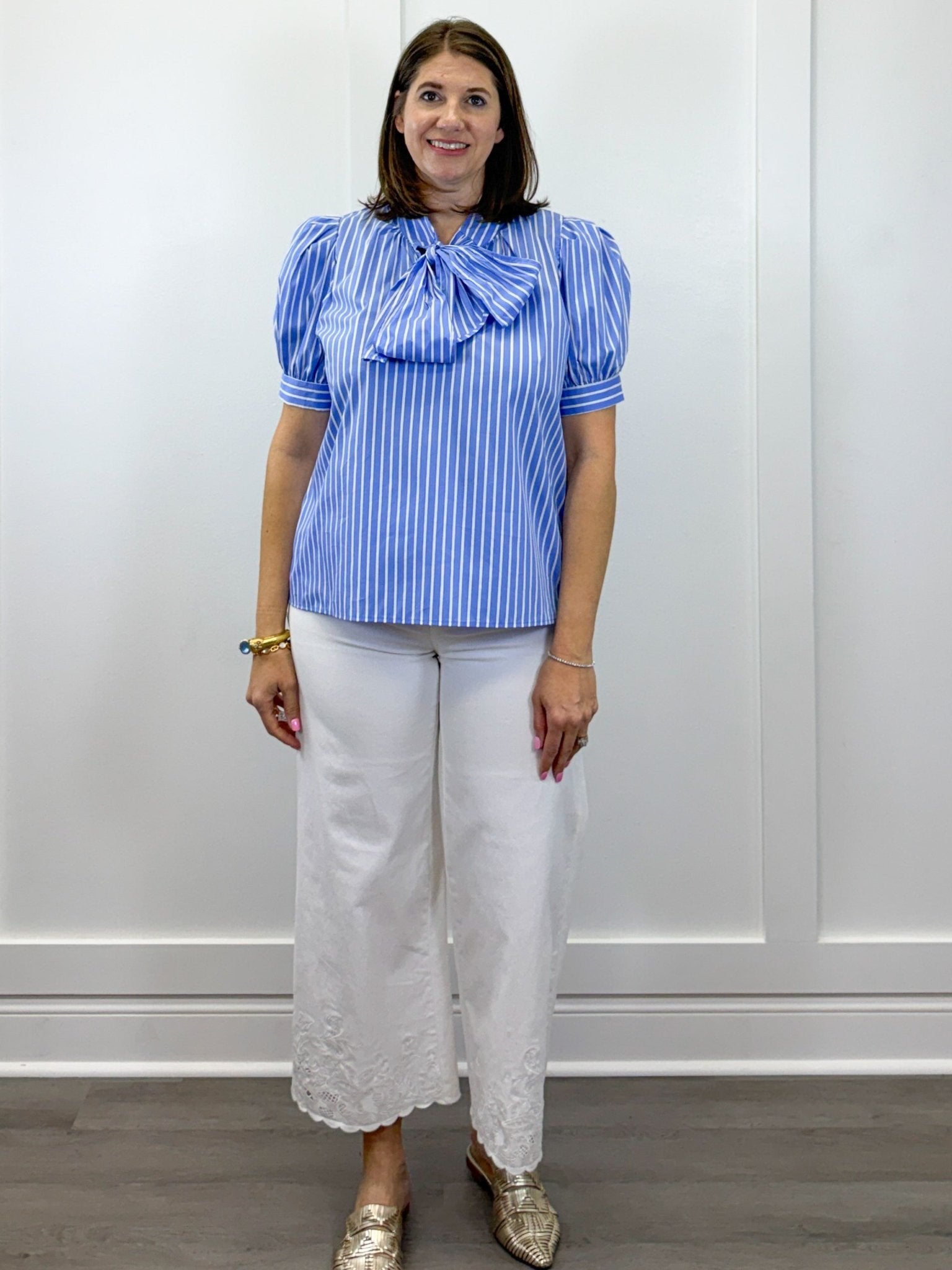 Marina Stripe Top - Blue Tops Entro