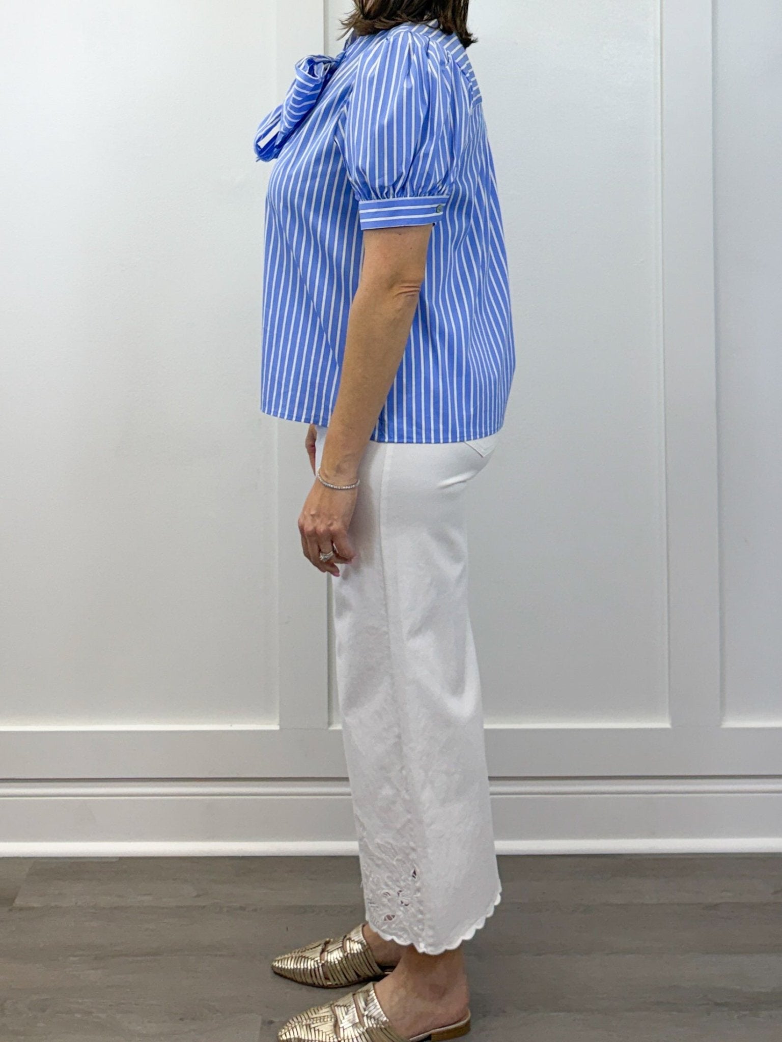 Marina Stripe Top - Blue Tops Entro