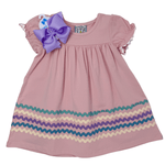 Mauve Ric Rac Dress Girls Play Dresses Three Sisters