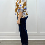 Meadow Bloom Split Neck Blouse - Chestnut Floral Tops Oddi