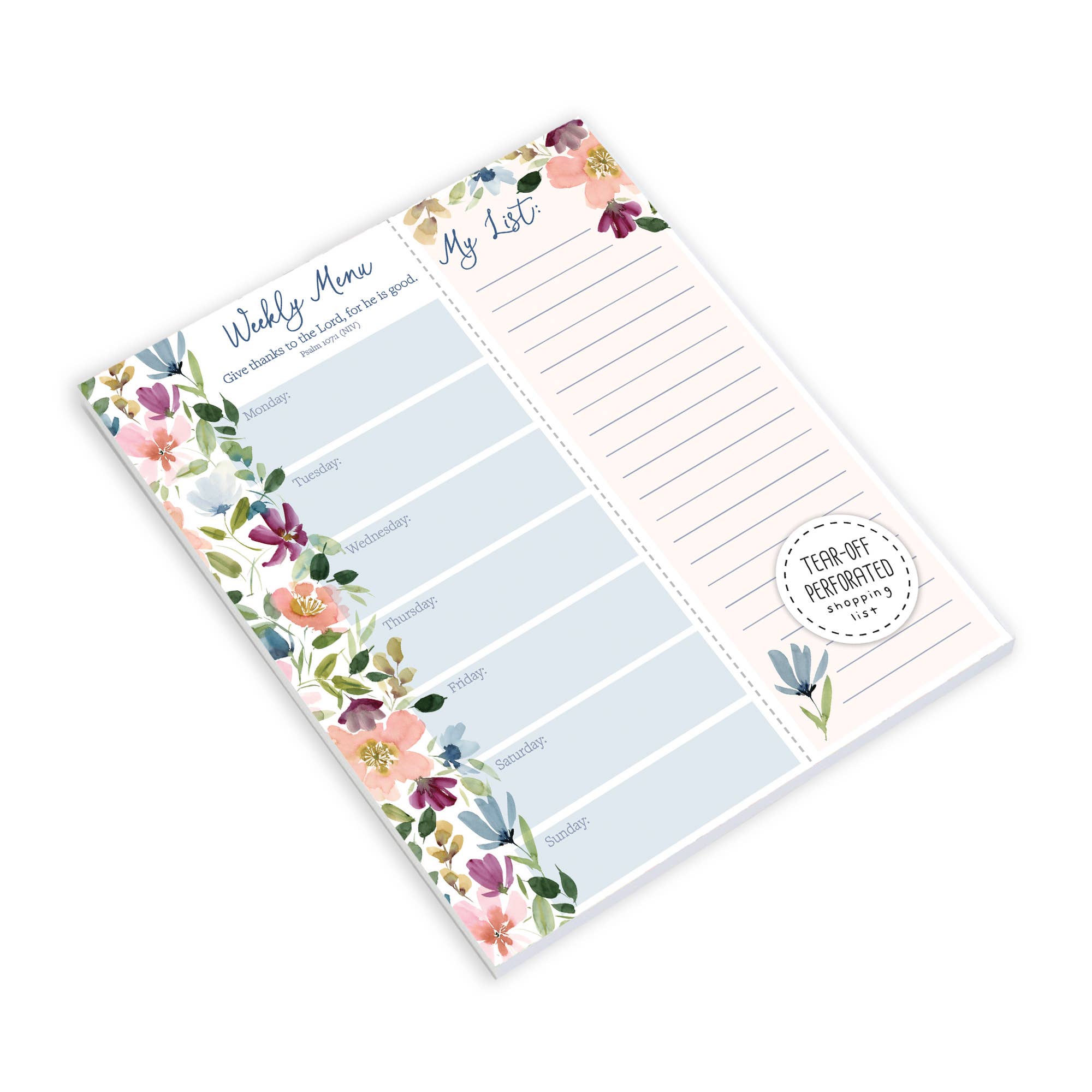Meal Planner Pad - Faithful Flowers Paper Goods GINA B DESIGNS