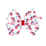 Medium Americana Print Bow - Flag Kids Hair Accessories Wee Ones