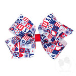 Medium Americana Print Bow - USA Kids Hair Accessories Wee Ones