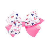 Medium Back to School Icons Bow - ABC Kids Hair Accessories Wee Ones