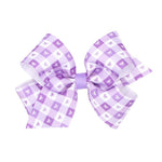 Medium Boots N Bows Print Bow - Lt. Orchid Kids Hair Accessories Wee Ones