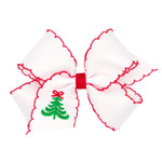 Medium Christmas Tree Embroidered Moonstitch Bow Kids Hair Accessories Wee Ones