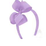 Medium Classic Grosgrain Bow on Headband - Light Orchid Kids Hair Accessories Wee Ones