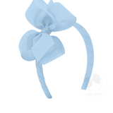 Medium Classic Grosgrain Bow on Headband - Millennium Blue Kids Hair Accessories Wee Ones