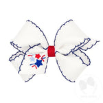 Medium Embroidered Moonstitch Bow - Fireworks Kids Hair Accessories Wee Ones