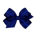 Medium Grosgrain Bow w/ Ric Rac - Lt. Navy Kids Hair Accessories Wee Ones