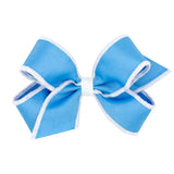 Medium Grosgrain Bow w/ Serged Edge - Capri Blue Kids Hair Accessories Wee Ones