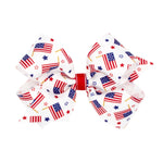 Medium Grosgrain Hair Bows with Americana Print - Flag Kids Hair Accessories Wee Ones