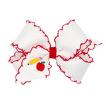 Medium Grosgrain Hairbow w/ Moonstitch Edge - Pencil Embroidery Kids Hair Accessories Wee Ones