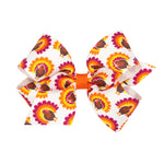 Medium Harvest Grosgrain Bow - Turkey Kids Hair Accessories Wee Ones