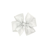 Medium Metallic Circle Bow - Silver Kids Hair Accessories Wee Ones
