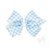 Medium Moonstitch Print Bow - Millennium Blue Gingham Kids Hair Accessories Wee Ones