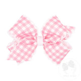 Medium Moonstitch Print Bow - Pearl Pink Gingham Kids Hair Accessories Wee Ones