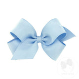 Medium Organza & Grosgrain Overlay Bow - Blue Kids Hair Accessories Wee Ones