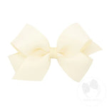 Medium Organza & Grosgrain Overlay Bow - Off White Kids Hair Accessories Wee Ones