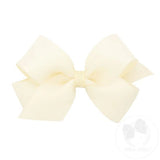 Medium Organza & Grosgrain Overlay Bow - Off White Kids Hair Accessories Wee Ones