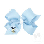 Medium Scallop Embroidered Bow - Bee Kids Hair Accessories Wee Ones