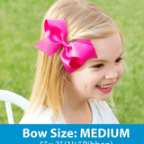 Medium Scalloped Edge Grosgrain Bow - Denim Kids Hair Accessories Wee Ones