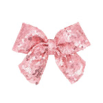 Medium Sequins Bowtie - Pearl Pink Kids Hair Accessories Wee Ones