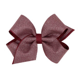 Medium Shimmer w/ Grosgrain Overlay - Cranberry Kids Hair Accessories Wee Ones